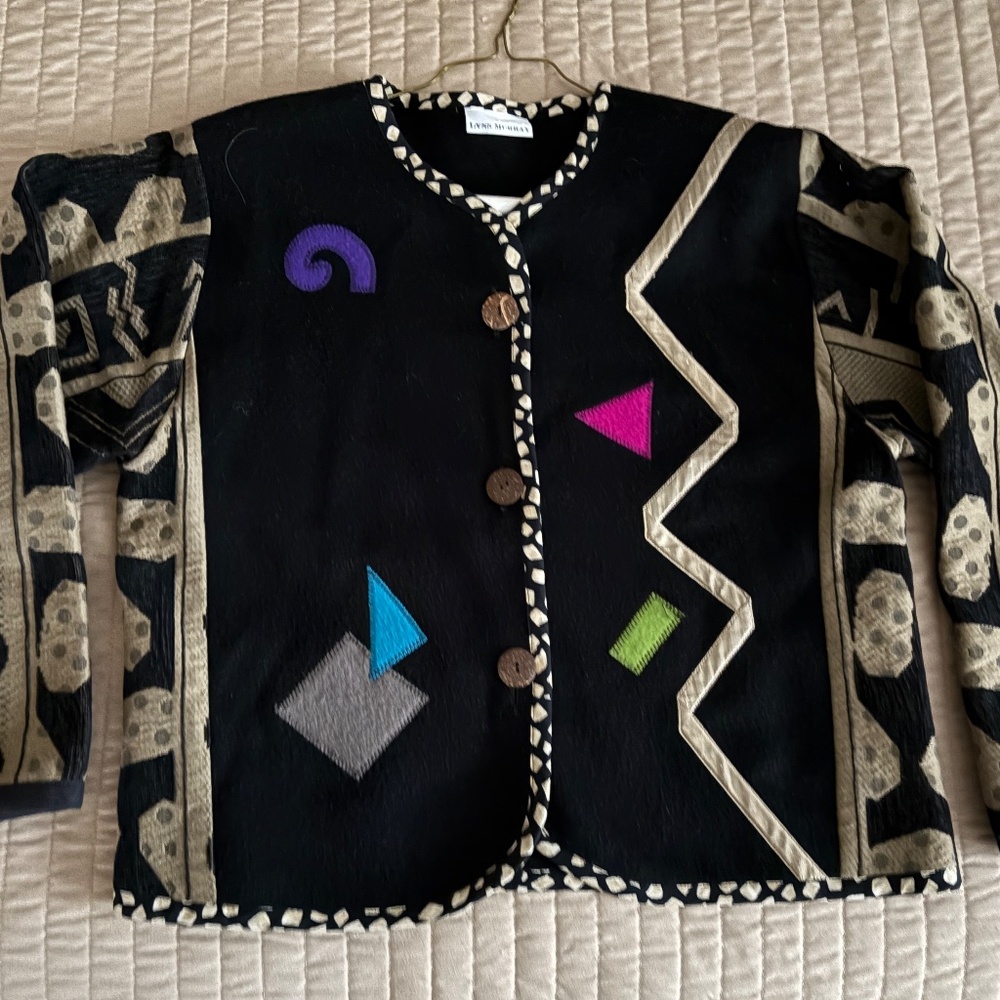 Vintage Lynn Murray Wool Jacket Size S Asymmetrical Design